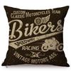 1986S Vintage Motorcycle Style Cushion Cover Letter Poster Cool Punk Cartoon Decorative Linen Car Sofa Throw Pillow Case Cojines