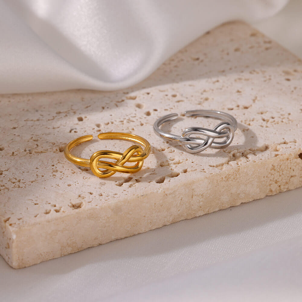 Stainless Steel Twist Rings For Women Men Gold Color Geometric Irregular Ring 2024 New Trendy Waterproof Zircon Anillos Mujer