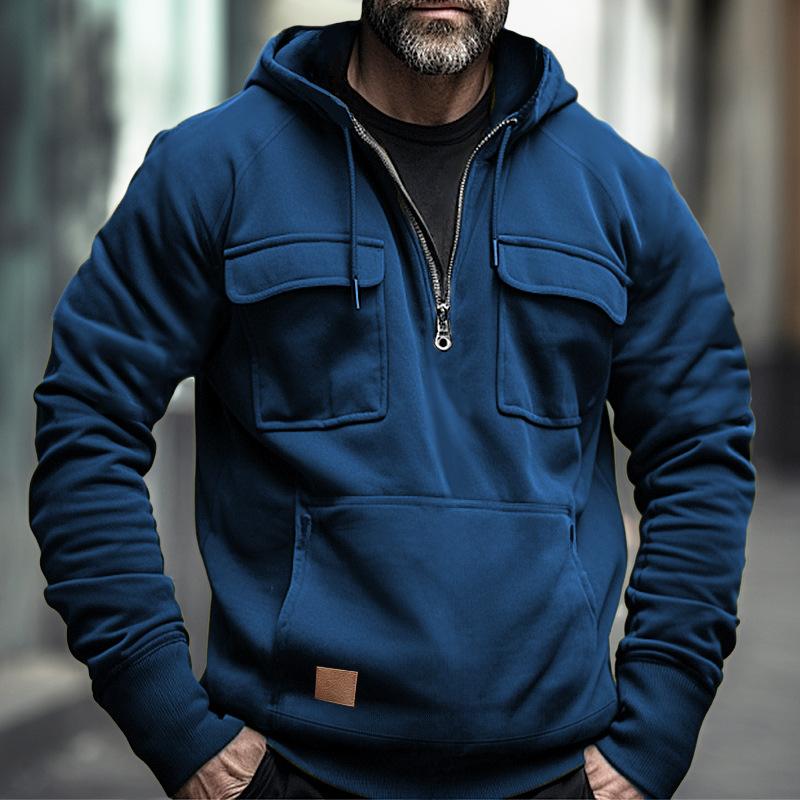 Men's Hoodies Sweatshirt Solid Color Long Sleeve Pullover Street Coats Casual Spring Tops Sweatshirt