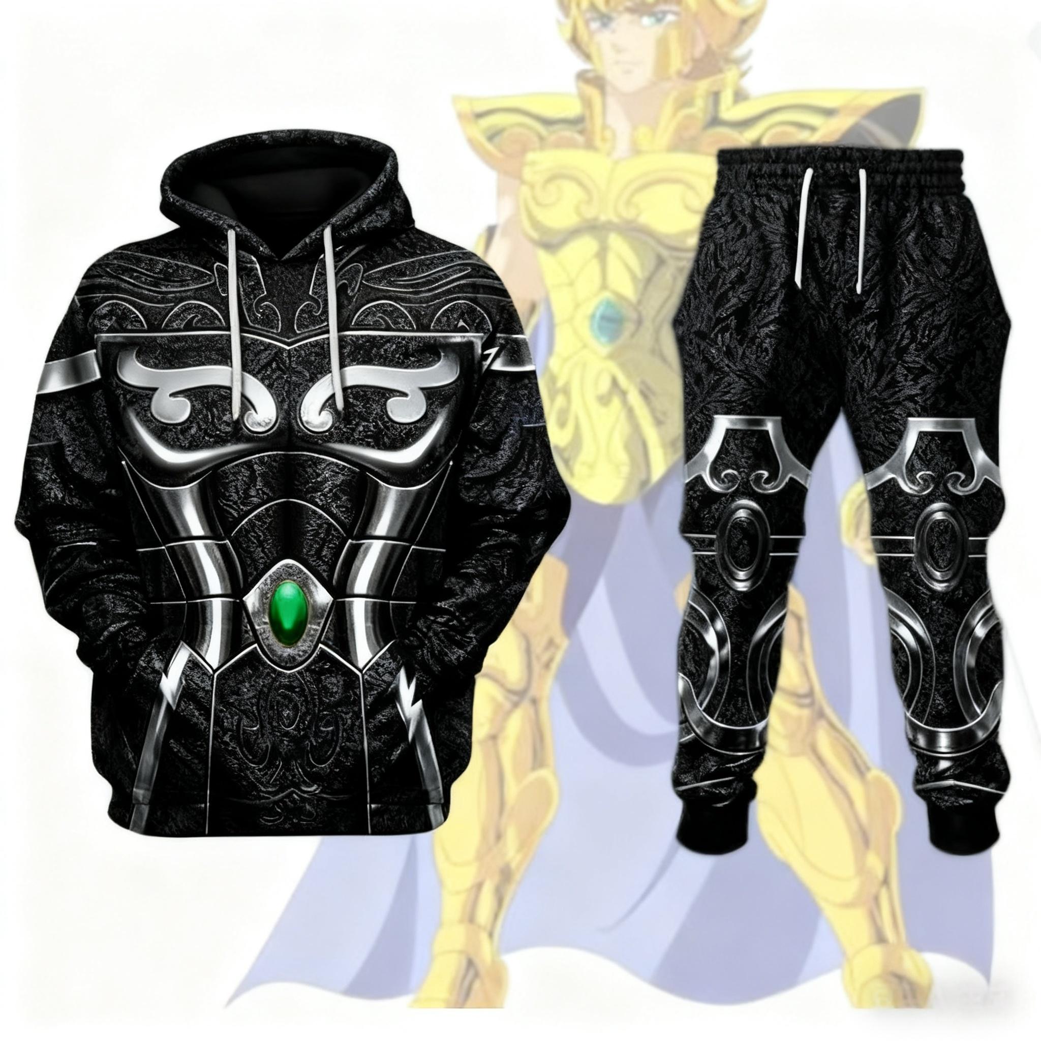 

Popular Cosplay Anime Saint Seiya printed hoodies pants sets 3D Street Harajuku Tracksuit sets Men s Sports jogging Set 2XL