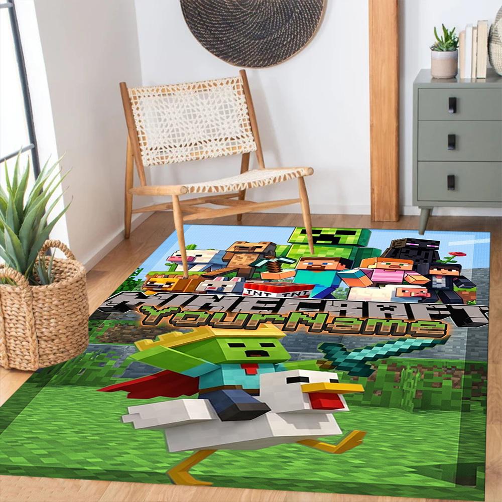 Minecraft 43 Personalized Name Carpet Perfect for Study room Balcony Game Room Living Rooms Antislip Carpet Anime Office Decor