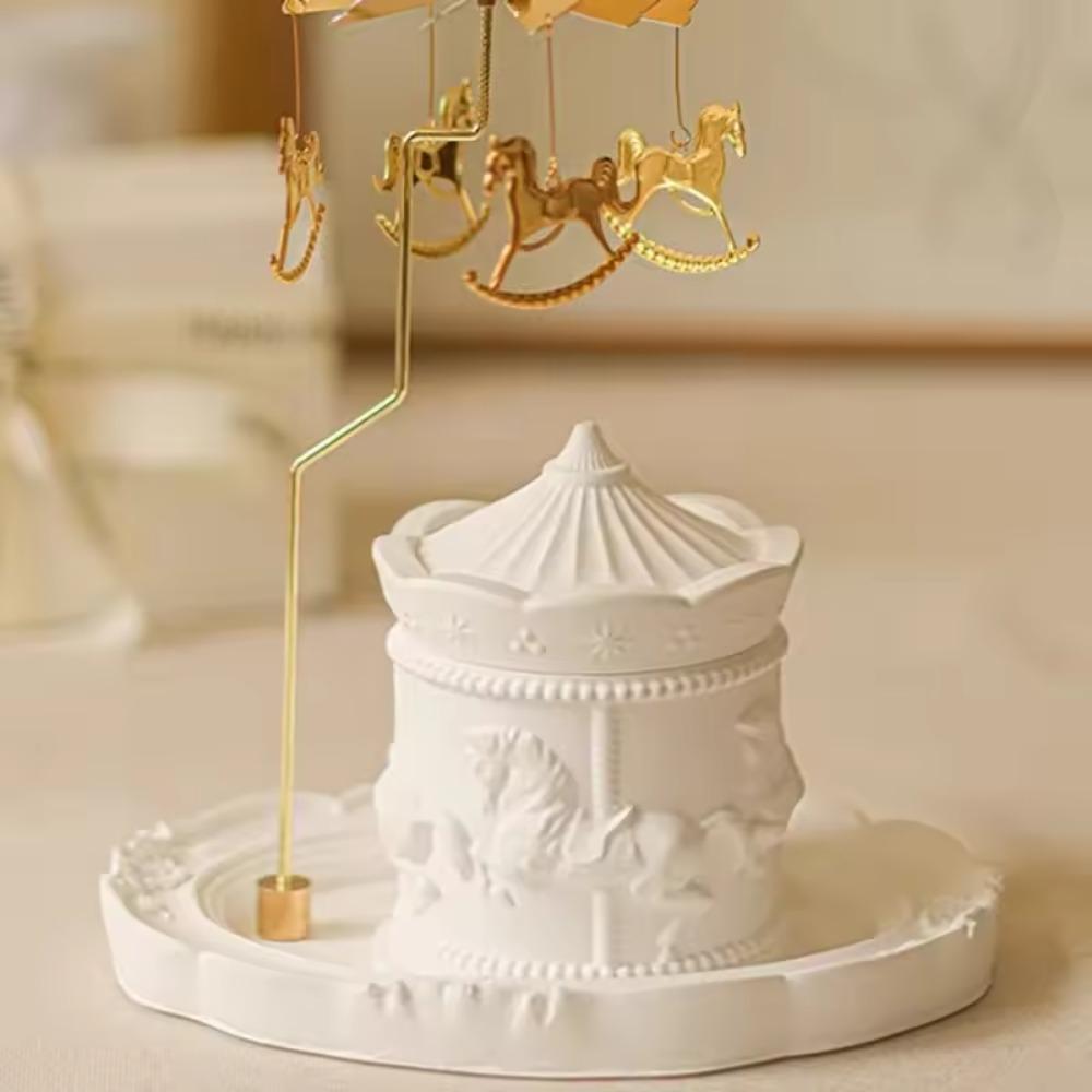3D Carousel Silicone Mould DIY Crafts Candle Cup Molds Jewelry Box Mold Holiday Party Gifts