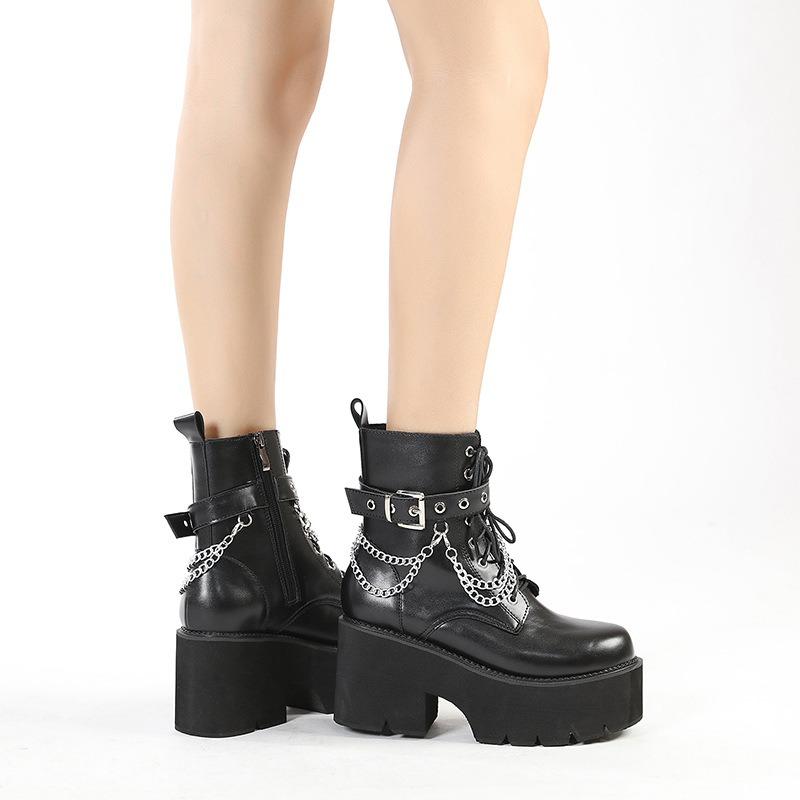 Black High-heeled Short Boots Fashion Women's Shoes
