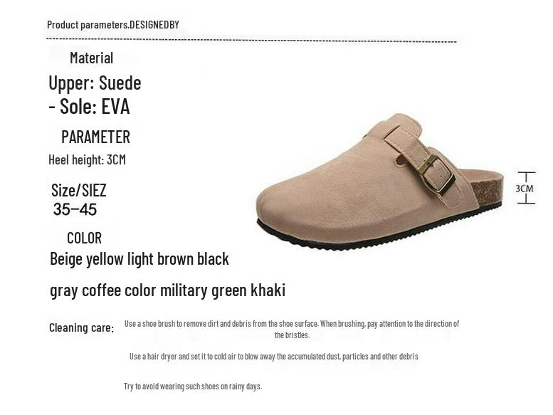 Women's Cork Baotou Slippers - Trendy Roman-Style Casual Slip-Ons In Large Sizes