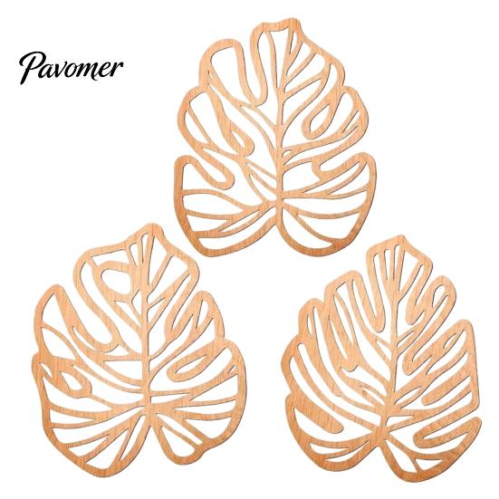 Wooden Wall Art Decor 3Pcs Hollow Monstera Leaf Decoration, Tropical Hanging Plaque, Decorative Gift for Housewarming Sculpture with Hook Living Room