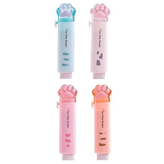 Eraser elementary school student good erasing stick pen cat cute stationery 4 color set