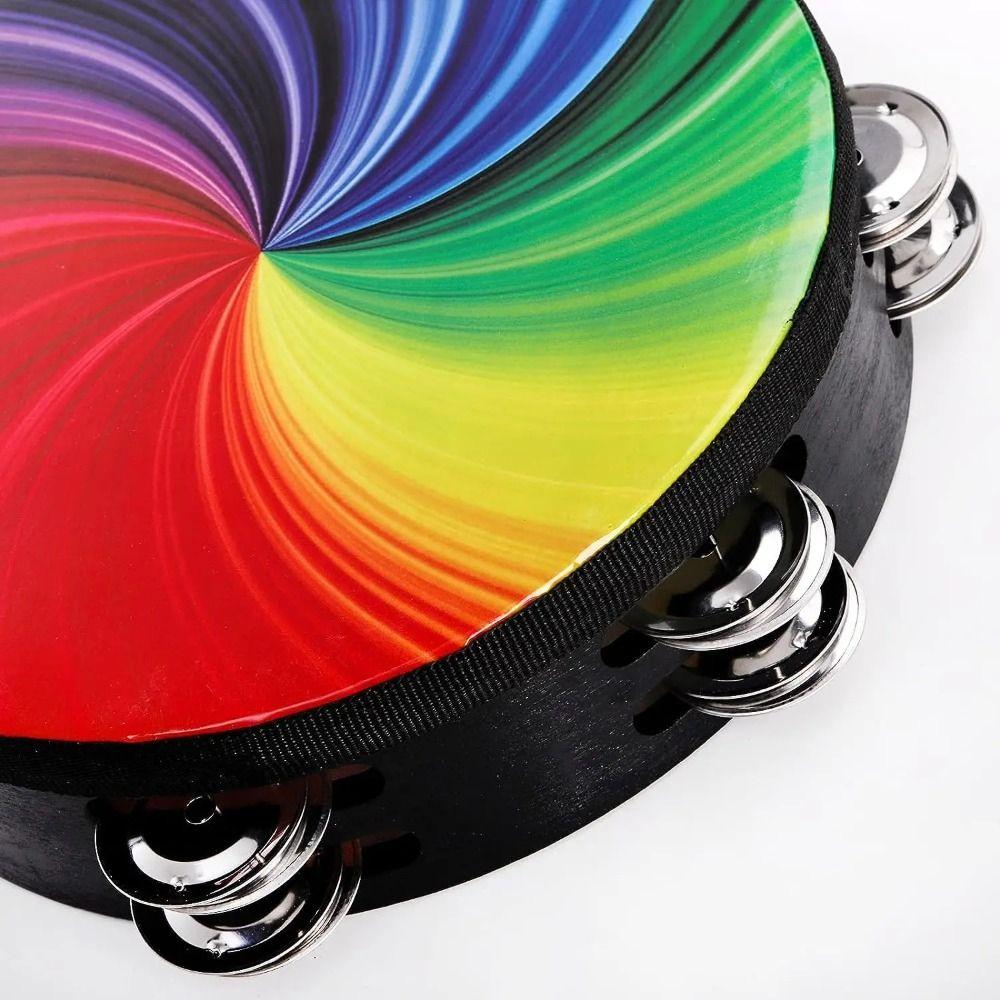 8/10-Inch Hand Held Drum Double Row Children's Drum Durable Tambourine  Party Church