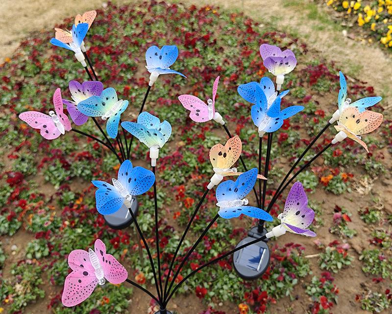 Seven-Color Solar Butterfly Light for Garden Decoration.