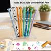 8 Pezzi Penne Gel Colorate Cancellabili Punta Sferica 0.5mm Facili da Cancellare Disegno Animale Adorabile con Elefante Leone Coniglio