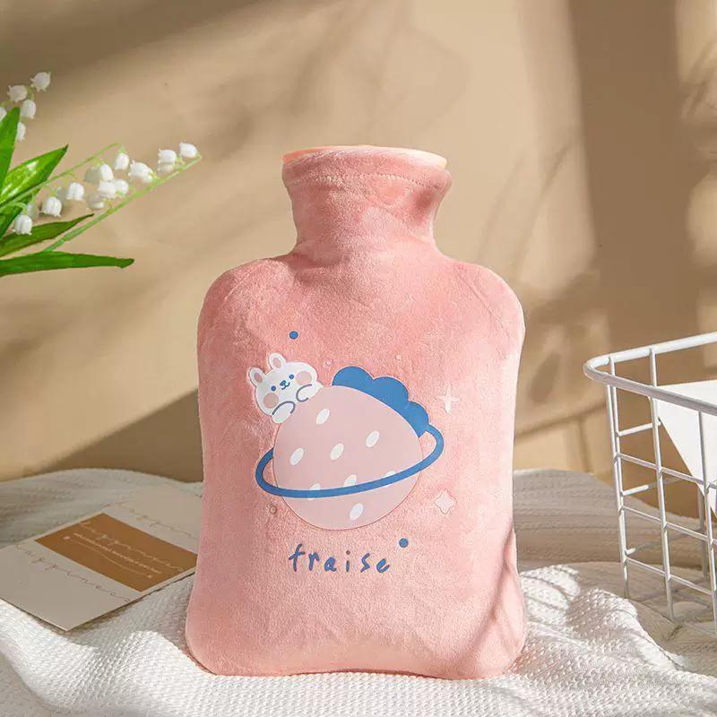 Hot Water Bottle, Water-Filled Warm Water Bag, Explosion-Proof, Large Size for Applying on the Stomach, Special for Girls during Their Period, Small