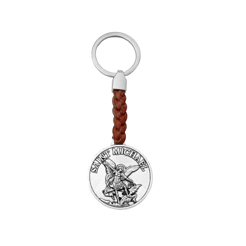 Saint Michael Leather Key Chain | Versatile Cross-Border E-Commerce Exclusive