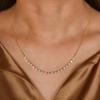 Anziw 14k Gold Filled 3mm D Moissanite Bubble-Style Pendant Necklace for Women Gold Bonded Adjustable Chain Collar GRA Certified