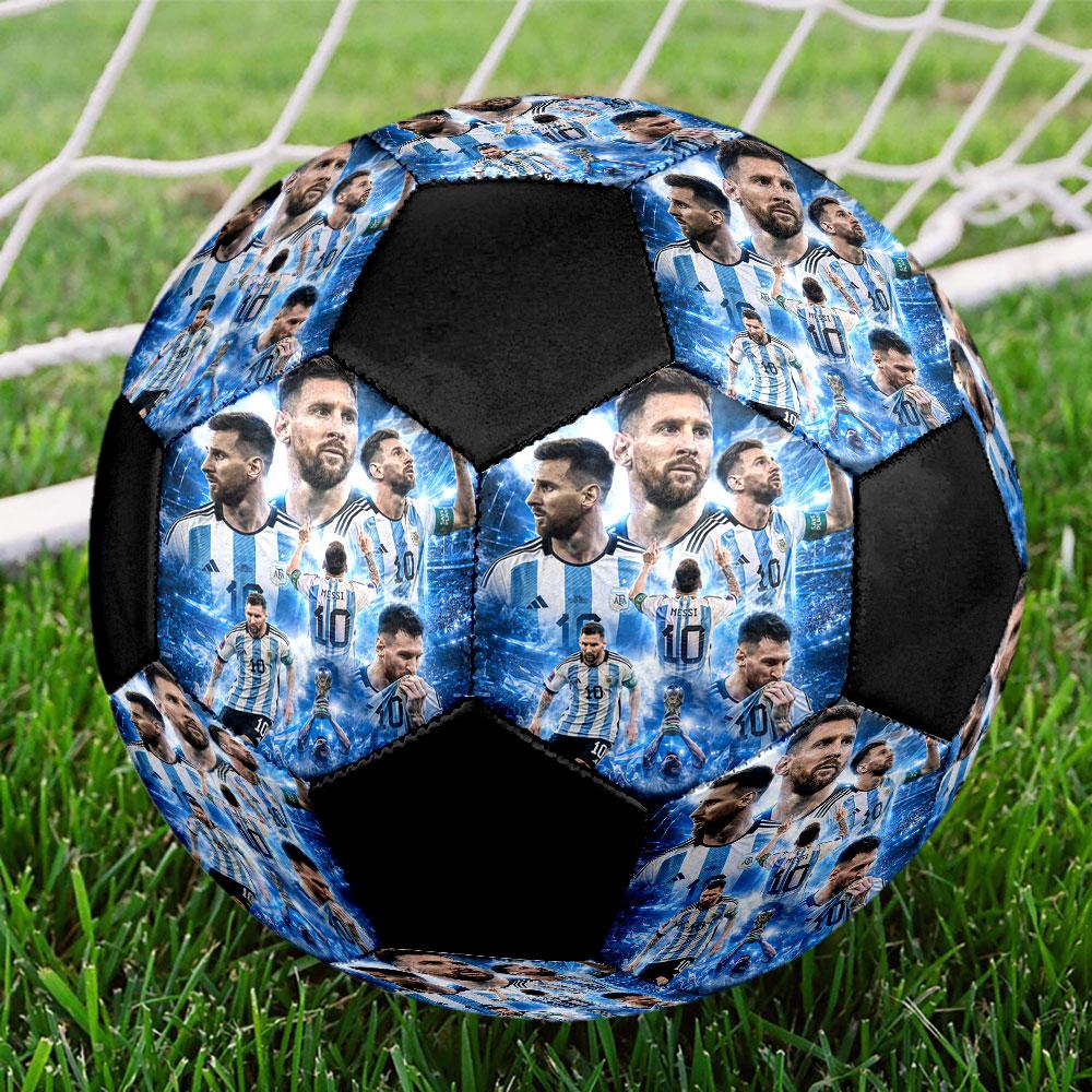 Lionel Messi Fußball Größe 5, Maschinengenähtes PVC, Langlebig & Hoher Rückprall, Für Alle Altersgruppen, Fanartikel, für Spiele & den Außenbereich.