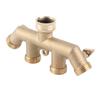 G3 4 Ottone 4 Vie Divisore per Tubo da Giardino Valvola a Sfera Adattatore per Tubo Connettore Valvola Rubinetto Acqua