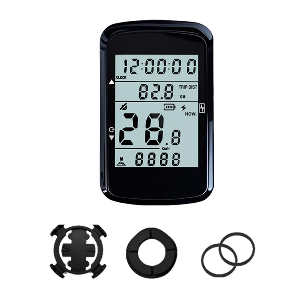 Wireless Bicycle Computer 2.4 Inch Screen GPS Bike Speedometer with Backlight Cycling Odometer Rechargeable for Outdoor Cycling