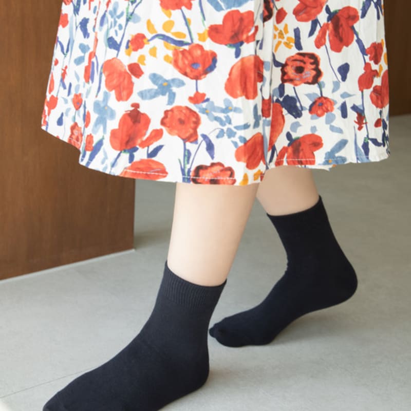 SNOOZY Cotton Middle Socks - Navy