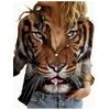 Elegant Women's Shirt Button Fashion Street Tiger Print Pattern Comfortable Tops Casual Style Women's Clothing Long Sleeve Shirt