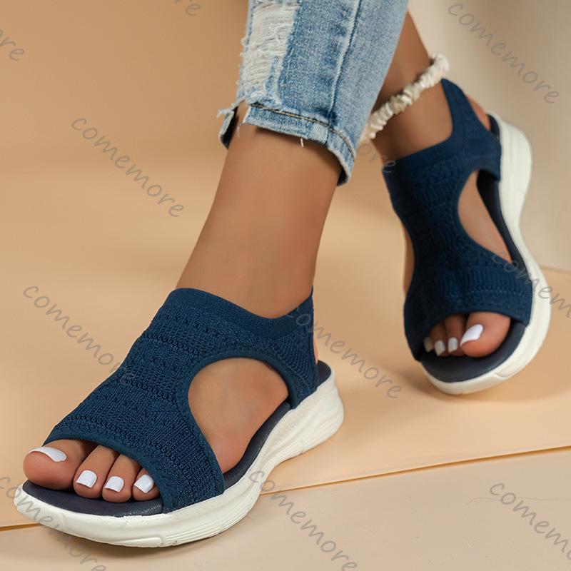 Comemore Women Summer Shoes New Mesh Fish Platform Sandals Women's Open Toe Wedge Sandals Ladies Light Casual Sandales Shoes