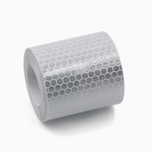5cm x 3m Reflective Tape Roll Safety Warning Strip for Vehicles Trucks Motorcycles Durable Adhesive Tape with Honeycomb Pattern One Size