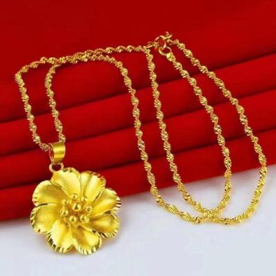 Sunflower Necklace: Gold Double Ripple Clavicle Chain with Flower Pendant - Perfect Qixi Gift for Girlfriend