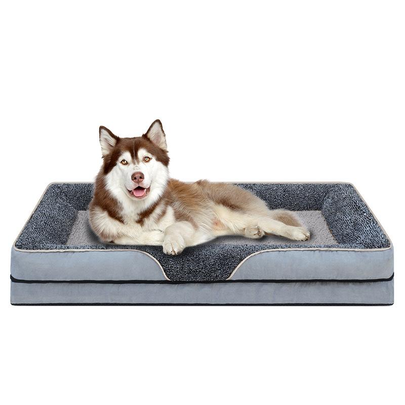 

Rectangle Soft Plush Dog Bed Mat, Calming Washable Pet Cushion Sofa, Fluffy Dog Sleeping Bed Cat Couch Nest for Dogs Cats Dark 100x60x16cm серый