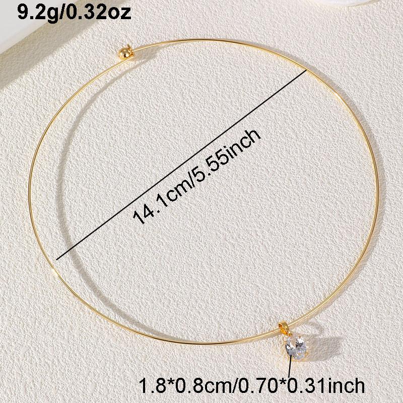 Geometric Heart Zircon Pendant Necklace For Women Fashion Student Casual Jewelry