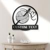 Unique Crochet Inspired Metal Wall Decor Craft Room Art Modern Sewing Lover Gift