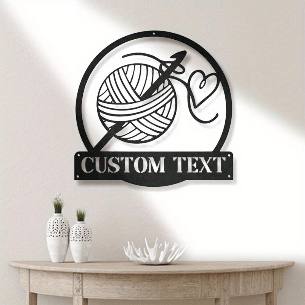 Unique Crochet Inspired Metal Wall Decor Craft Room Art Modern Sewing Lover Gift