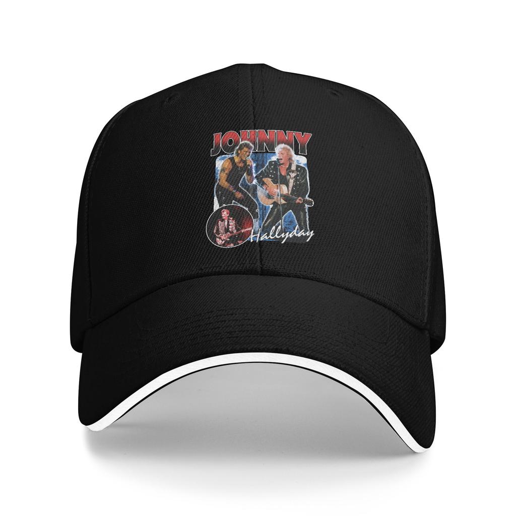 Custom Punk Unisex French Legend Rock Johnny Hallyday Baseball Cap Adult Adjustable Dad Hat for Unisex WoUnisex Hip Hop Snapback Hats