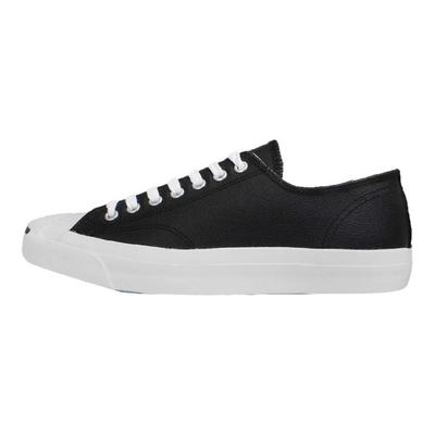 Jack Purcell Leather Open-Mouth Smile Trendy Wear-Resistant Non-Slip Low-Top Sneakers Unisex Black and White