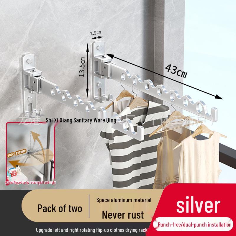 Foldable Wall-Mounted Balcony Clothes Rack and Drying Rod