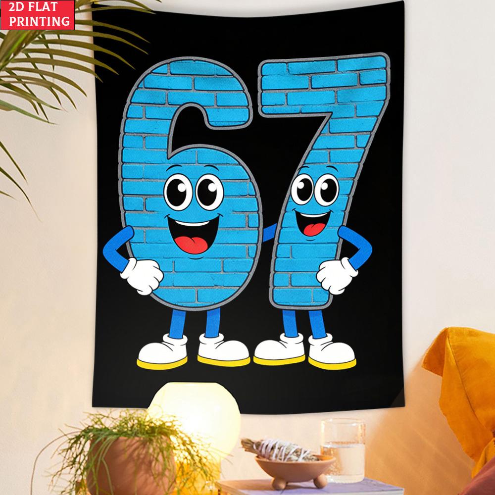1 Pieza Tapiz Vertical Número 67 Vertical Impreso en HD Colgante de Pared Adecuado para Decoración de Hogar Oficina Fiesta Moderno Minimalista