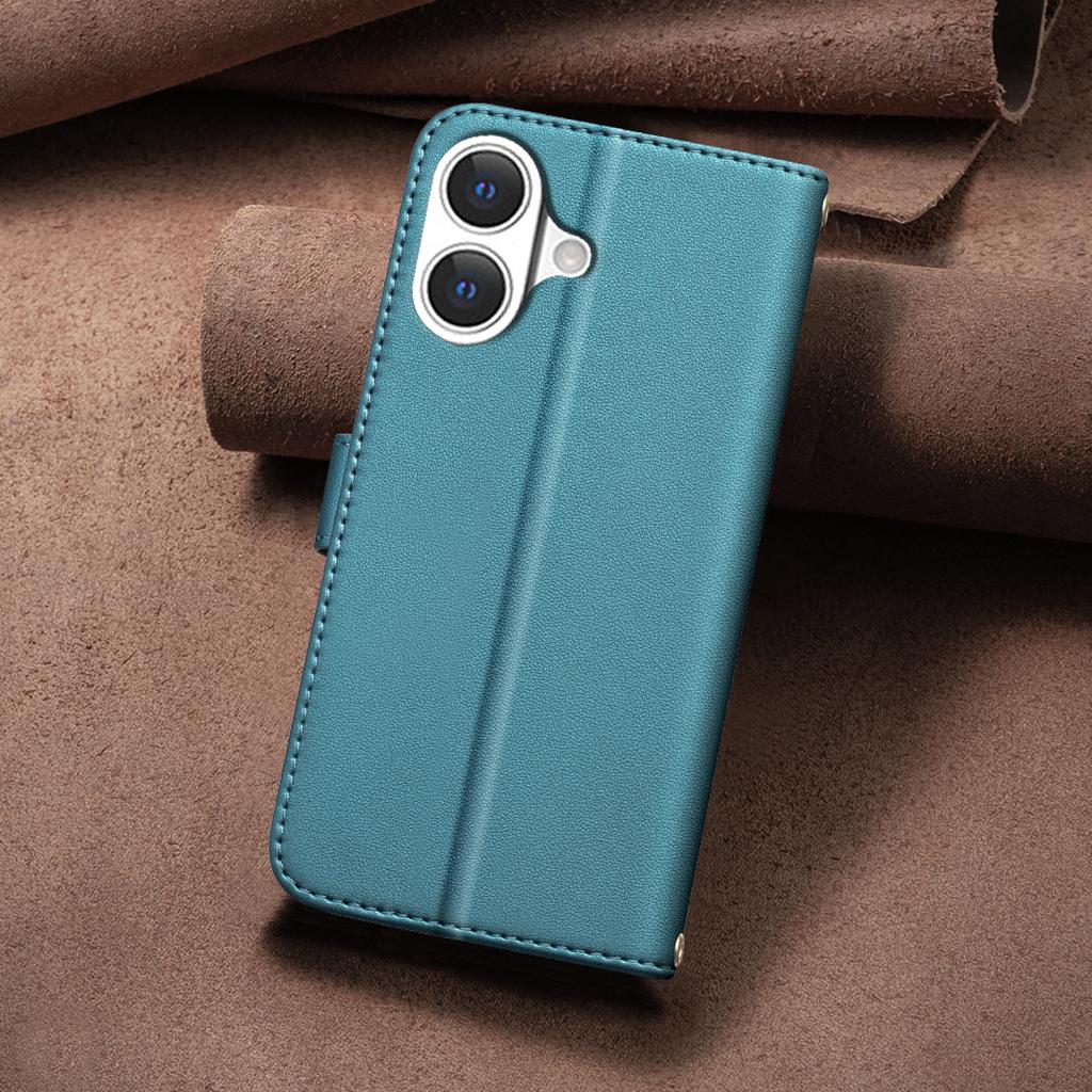 Kožené pouzdro pro iPhone 17 BINFEN COLOR Čtvercová mřížka Peněženka Stojánek Kryt na telefon