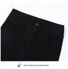 Plus Size High Waist Slim Fit Elastic Denim Pants with Zippers and Double Buttons for Women