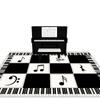 Geometric Music Instrument Crystal Velvet Non-Slip Sound-Insulating Piano & Drum Floor Mat - Dirt-Resistant, Washable Carpet