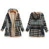 Winter Warm Patchwork Coat Loose Boho Jacket Women Hooded Long Sleeve Outwear Casual Streetwear Fashion Lady Clothes