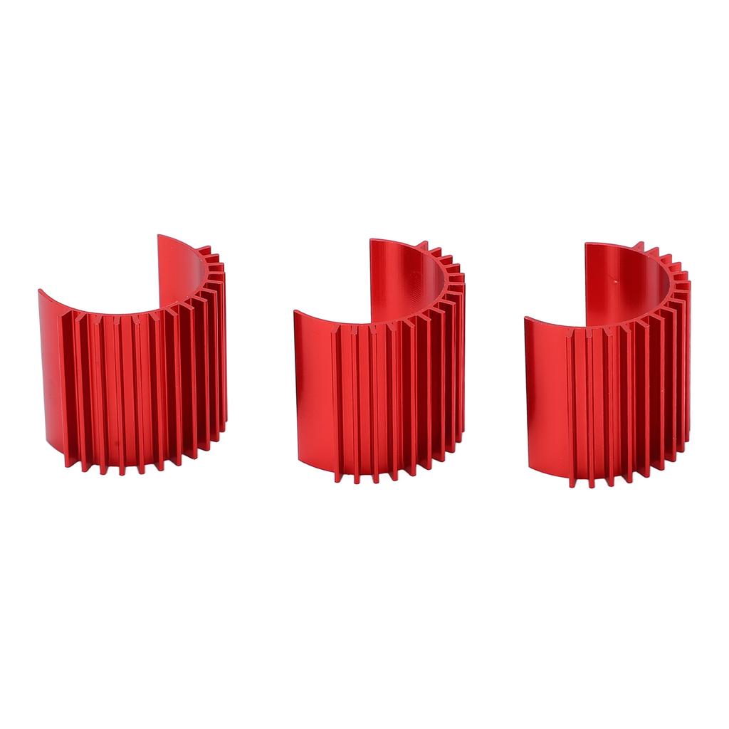 3pcs Aluminum 370 Brushless Brushed Motor Heat Sink Heatsink Cooling Fins for WPL C14 RC CarRed