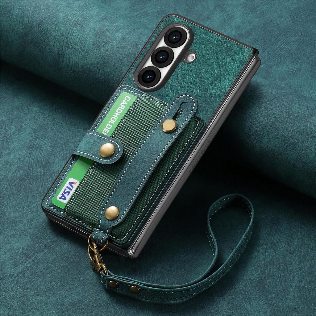 Galaxy Z Fold7 Leather Case with Card Slots - Multifunctional Folding Wallet Protective Cover for Samsung ZFold6