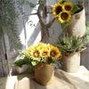 9 Head Sunflower Artificial Bouquet Made of Silk Simulation Floral Arrangement for Home Office or Event Decoration Purposes