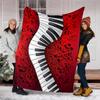Music Keys Flannel Fleece Blanket Cozy Warm Throw Blanket For Couch Bed Travel All Season Use