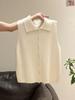 Women's French Retro Wool Knit Sleeveless Cardigan Vest
