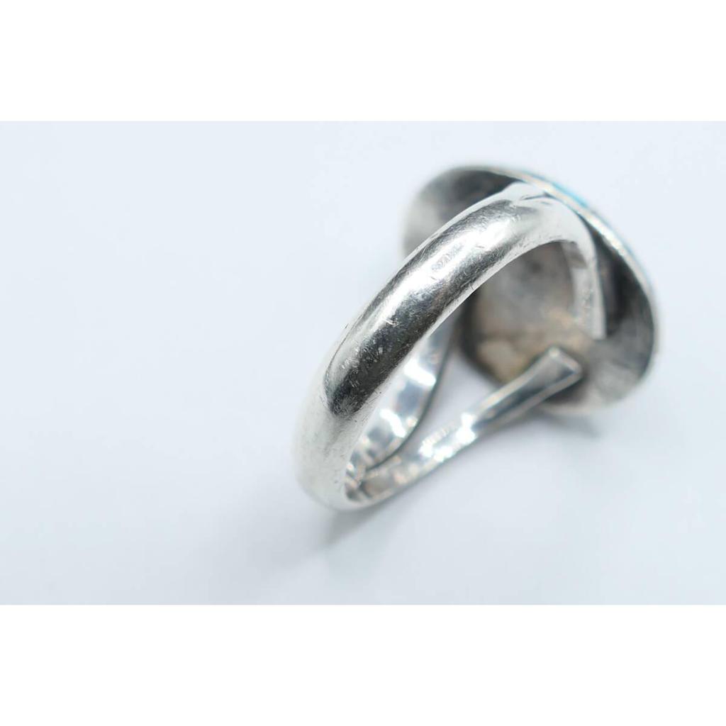 Used Beautiful Item No. 18 Navajo White Buffalo Turquoise Ring Ring