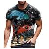 Men's Summer Casual 3D Printed Short Sleeve Round Neck Top T-shirt Blouse