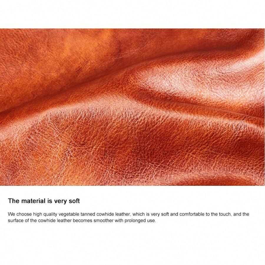 Cowhide Leather Men Short Zipper Wallet, Multi Card Slots Zippered Money Clip Purse Pocket Card Holder