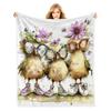 Bemalte Blumenmädchen digital bedruckter Polyester Schlafzimmer Samt Flanell weiche Sofabezug Decke Fleece Sofabezug Decken für Betten