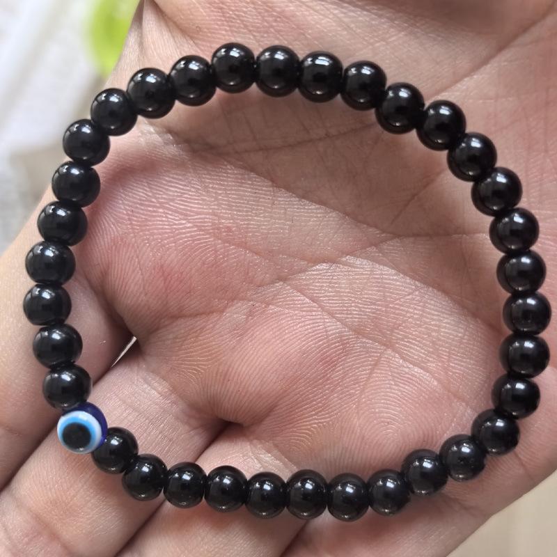 Fashion 6mm Natural Stone Bead Eye Obsidian Hematite Tiger s Eye White Pine Elastic Bracelet, Bracelet 6MM