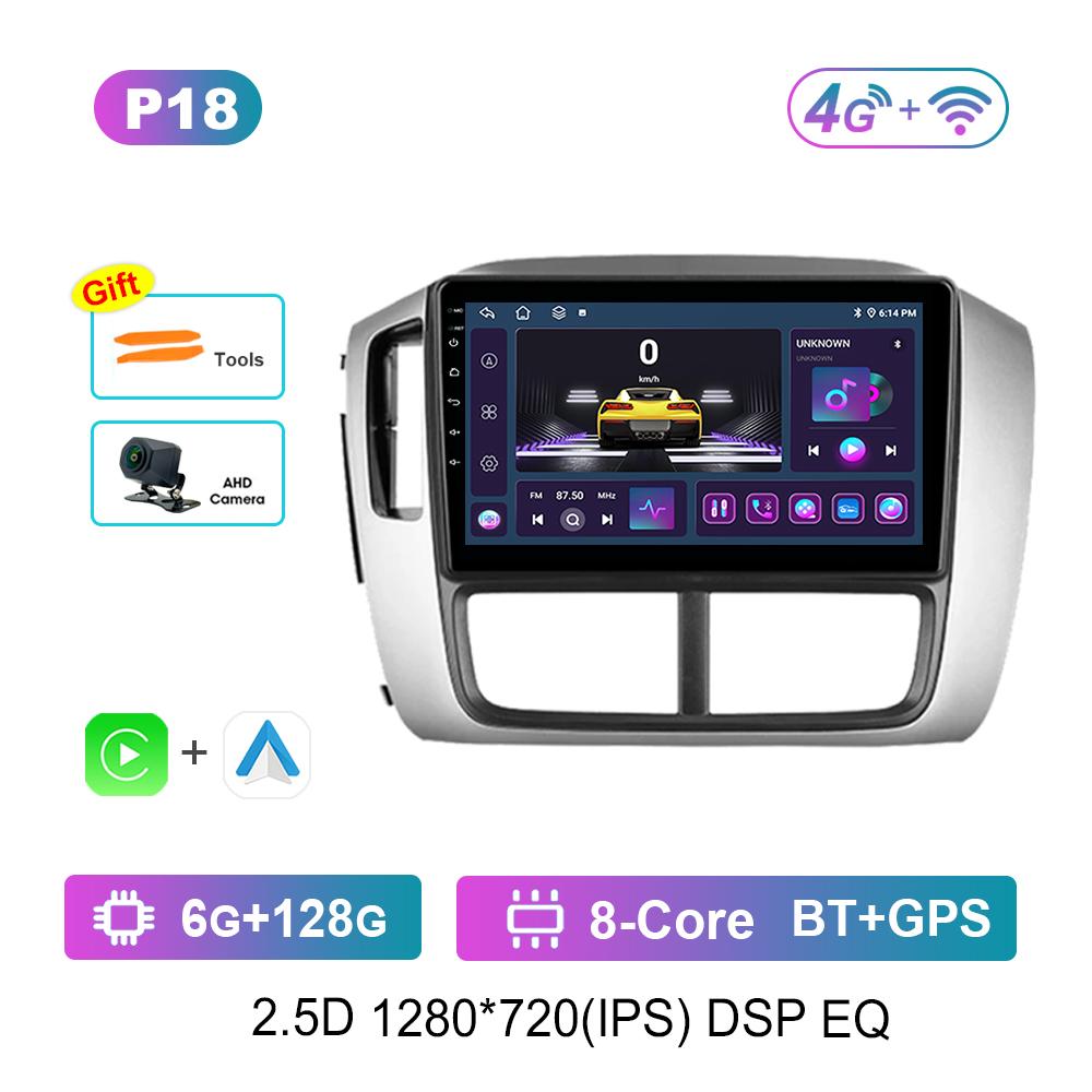 For Honda Pilot 1 2005 - 2008 IPS Screen 9'' Car Radio Multimedia Player Carplay Android System 4G Bluetooth WiFi GPS Navigation
