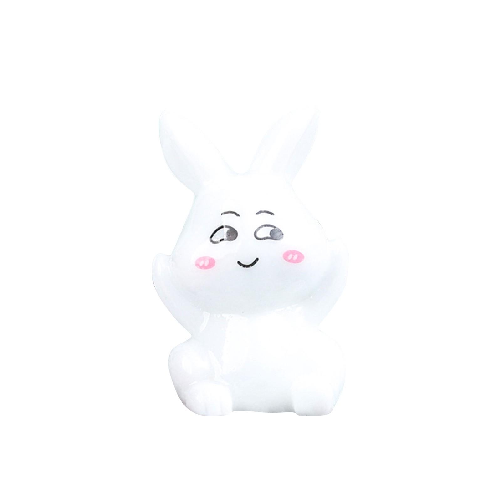 

20 штук в упаковке, кролик из смолы, статуя кролика, подходит для миниатюрных украшений кукольного домика, аксессуары, садовый аквариум, украшения в горшках, игрушки для вечеринок One Size