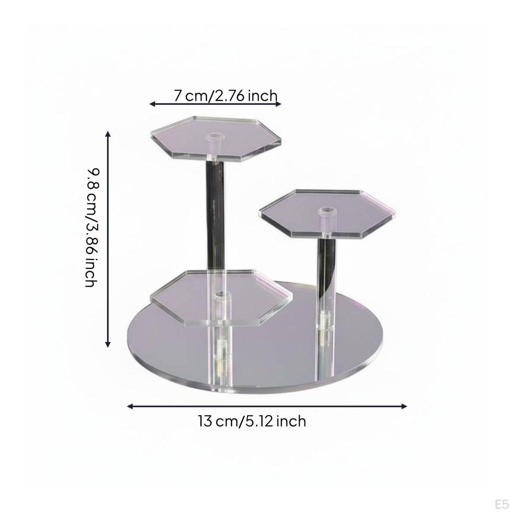 Acrylic Display Shelf Tiered Organizer Transparent Jewelry Stand for