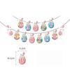 DIY 3m Happy Easter Banner Garland Colorful Eggs Hanging Flag Swirls Bunny Eggs Wall Hanging Easter Festival Bunting Party